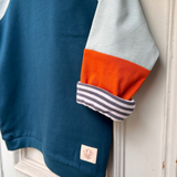 Faires Langarmshirt Kinder | Blau Rostorange