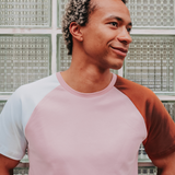 Raglan shirt made from fair trade organic cotton | Plain lilac