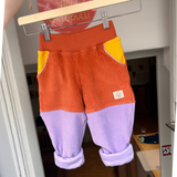 Kinderhose Lovis | Bio-Cordnicki | Flieder Gelb Rostorange