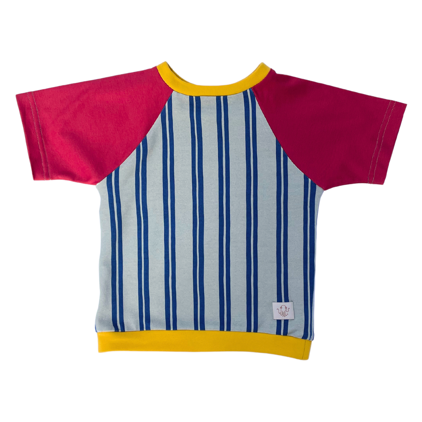  Mitwachsendes Kurzarm T-Shirt für Kinder mit Streifen aus Bio-Baumwolle im Unisex-Schnitt