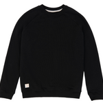 Raglan Erwachsenenpulli. Unifarben schwarz. Ärmel und Saum mit Bündchen.