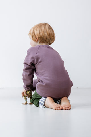 Mitwachsender Kuschelpullover Kinder |  Basic dunkle Beere