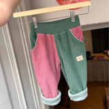 Elli children's trousers | Organic corduroy | Old pink green