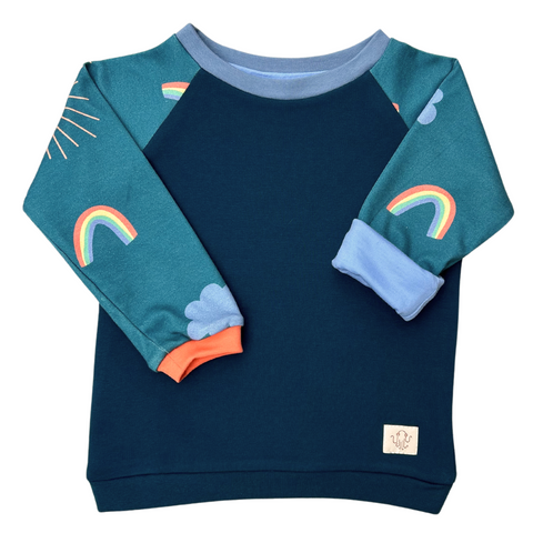 Mitwachsender Kuschelpullover Kinder | Regenbogen