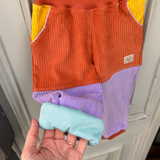 Lovis Children's Trousers | Organic Corduroy | Lilac Yellow Rust Orange