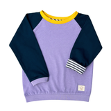 Mitwachsendes leichtes Langarmshirt aus Baumwolljersey Kinder | Flieder - Water by night