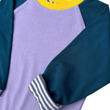 Mitwachsendes leichtes Langarmshirt aus Baumwolljersey Kinder | Flieder - Water by night