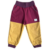 Mitwachsende Kinderhose ganzjährig | Bio-Popeline | Blau-Messing | Bordeaux-Messing