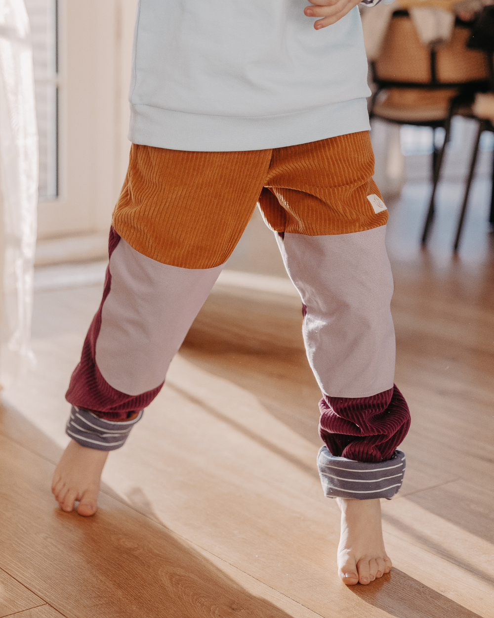 Mitwachsende Kinderhose/Outdoorhose | Cordnicki | Pflaume - Messing