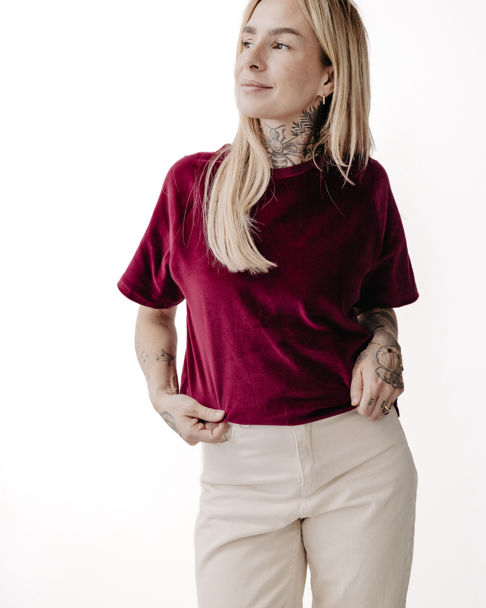 Raglan shirt made from fair trade organic cotton | Plain lilac 