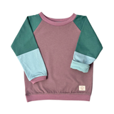 Mitwachsendes leichtes Langarmshirt aus Baumwolljersey Kinder | Altrosa - Staubgrün