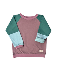 Mitwachsendes leichtes Langarmshirt aus Baumwolljersey Kinder | Altrosa - Staubgrün