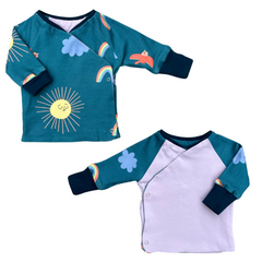 Mitwachsender Wickelpullover | Regenbogen