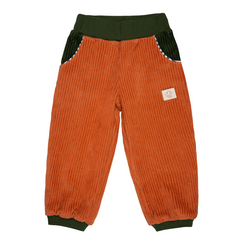 Ino children's trousers | Organic corduroy | Orange Green