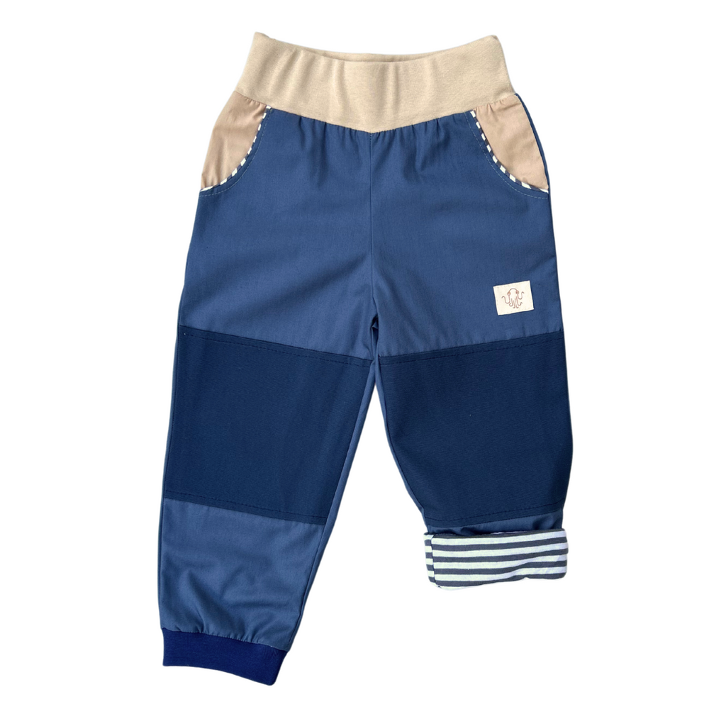 Mitwachsende Kinderhose ganzjährig | Bio-Popeline | Unifarben