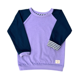 Mitwachsendes leichtes Langarmshirt aus Baumwolljersey Kinder | Flieder - Water by night