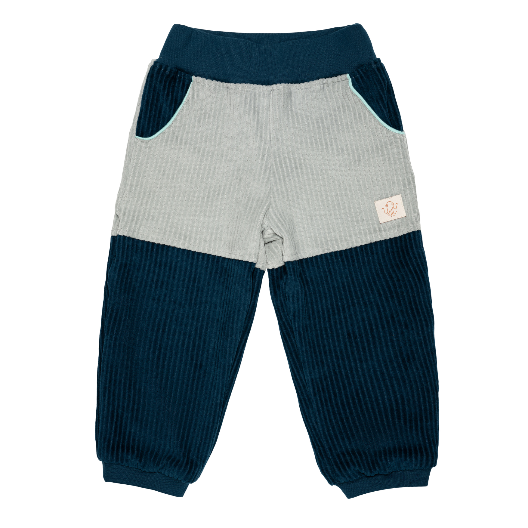 Elya children's trousers | Organic corduroy | Blue/Gray