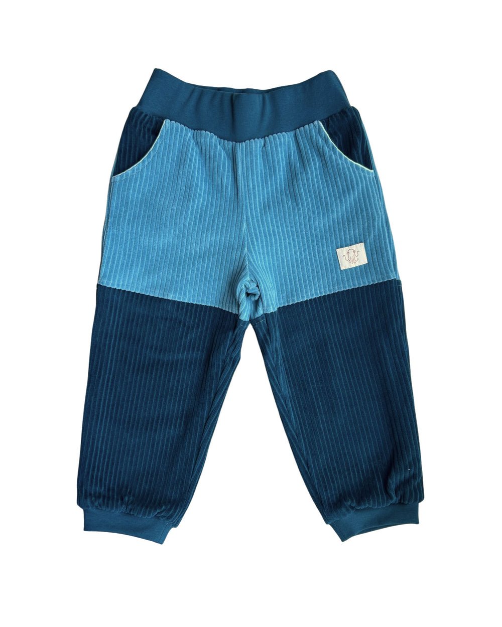 Elya children's trousers | Organic corduroy | Blue/Gray