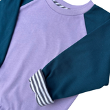 Mitwachsendes leichtes Langarmshirt aus Baumwolljersey Kinder | Flieder - Water by night