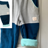 Elya children's trousers | Organic corduroy | Blue/Gray