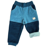 Elya children's trousers | Organic corduroy | Blue/Gray