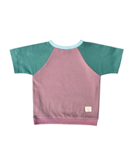Mitwachsendes T-Shirt Kinder | Baumwolljersey | Altrosa - Staubgrün