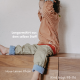 Mitwachsendes T-Shirt Kinder | Baumwolljersey | gestreift Caramel - Himmelblau