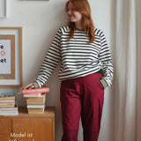 Warmer unisex Pullover aus Bio Baumwoll-Kuschelsweat | Streifen