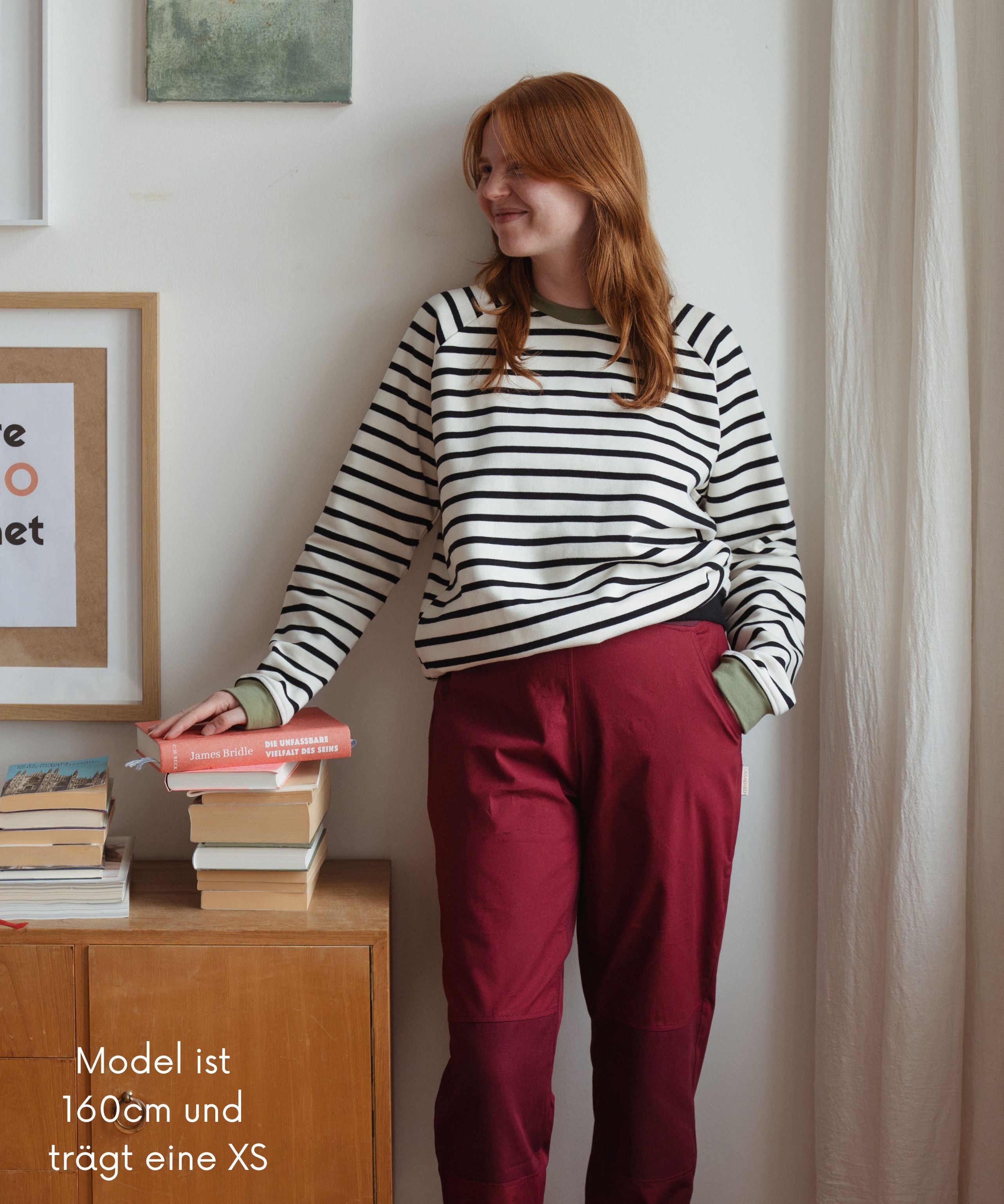 Warmer unisex Pullover aus Bio Baumwoll-Kuschelsweat | Streifen