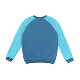 Warmer unisex Pullover aus Bio Baumwoll-Kuschelsweat | Dunkelgrau - Ozeanblau   | Ozeanblau - Eisblau