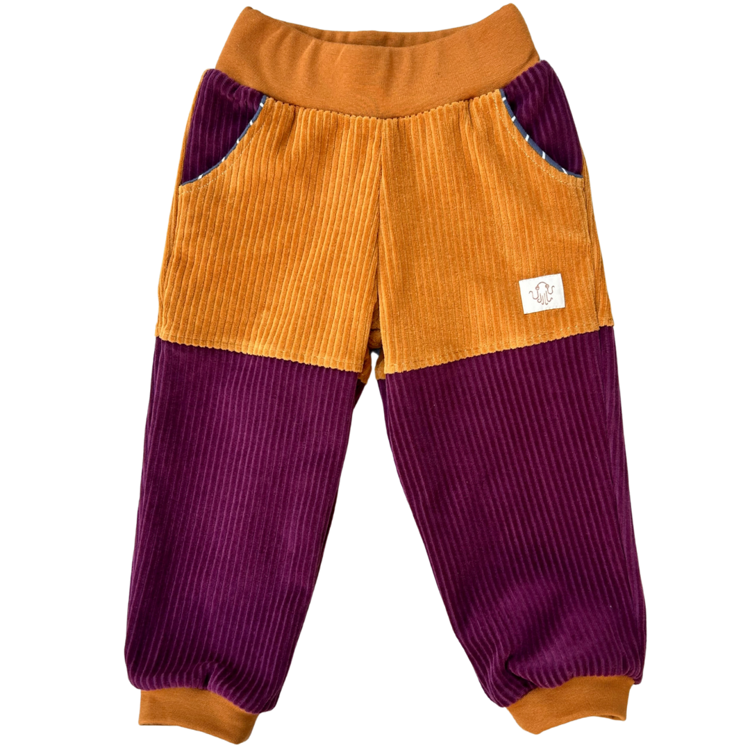 Mitwachsende Kinderhose/Outdoorhose | Cordnicki | Blaue Pflaume-Messing