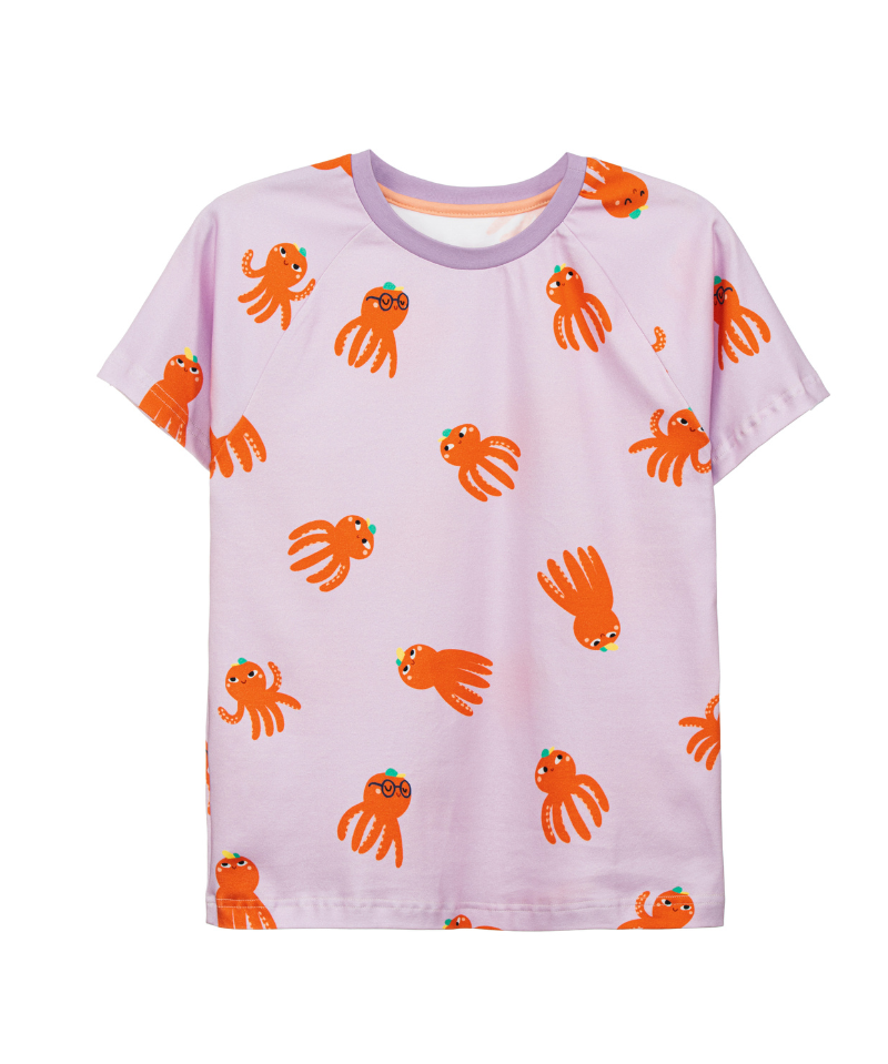 Weiches, langlebiges unisex T-Shirt aus Bio Baumwolle Interlock  | Oktopus