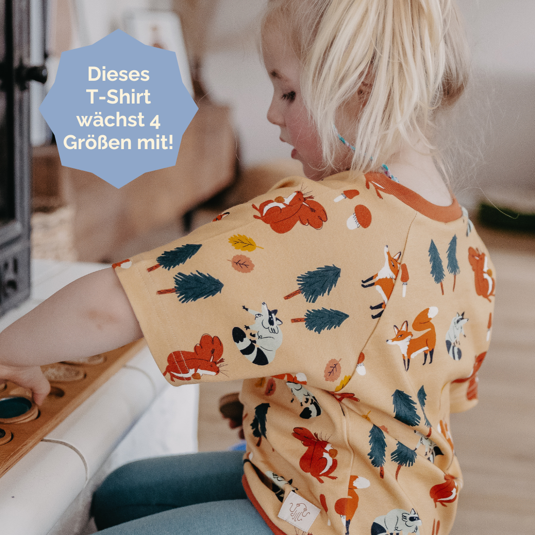 Bio Kinderkleidung I Mitwachsendes T-Shirt Waldgewusel
