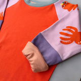 Fairtrade Long Sleeve Shirt Kids | Octopus Orange Lilac