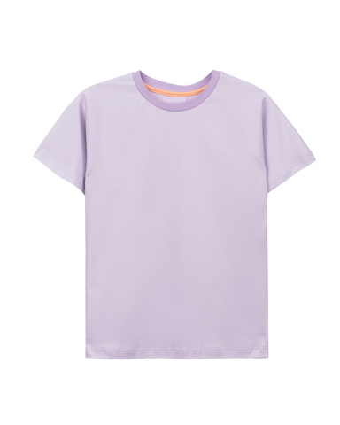 Raglan shirt made from fair trade organic cotton | Plain lilac 