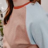 Unisex T-Shirt aus Bio Baumwoll-Jacquard  | Apricot Teracotta - Himmelblau