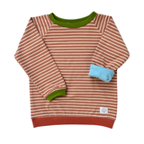 Mitwachsendes leichtes Langarmshirt aus Baumwolljersey Kinder | Orange - gestreift