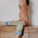 Mitwachsendes leichtes Langarmshirt aus Baumwolljersey Kinder | Orange - gestreift