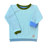 Mitwachsendes leichtes Langarmshirt aus Baumwolljersey Kinder | Orange - gestreift