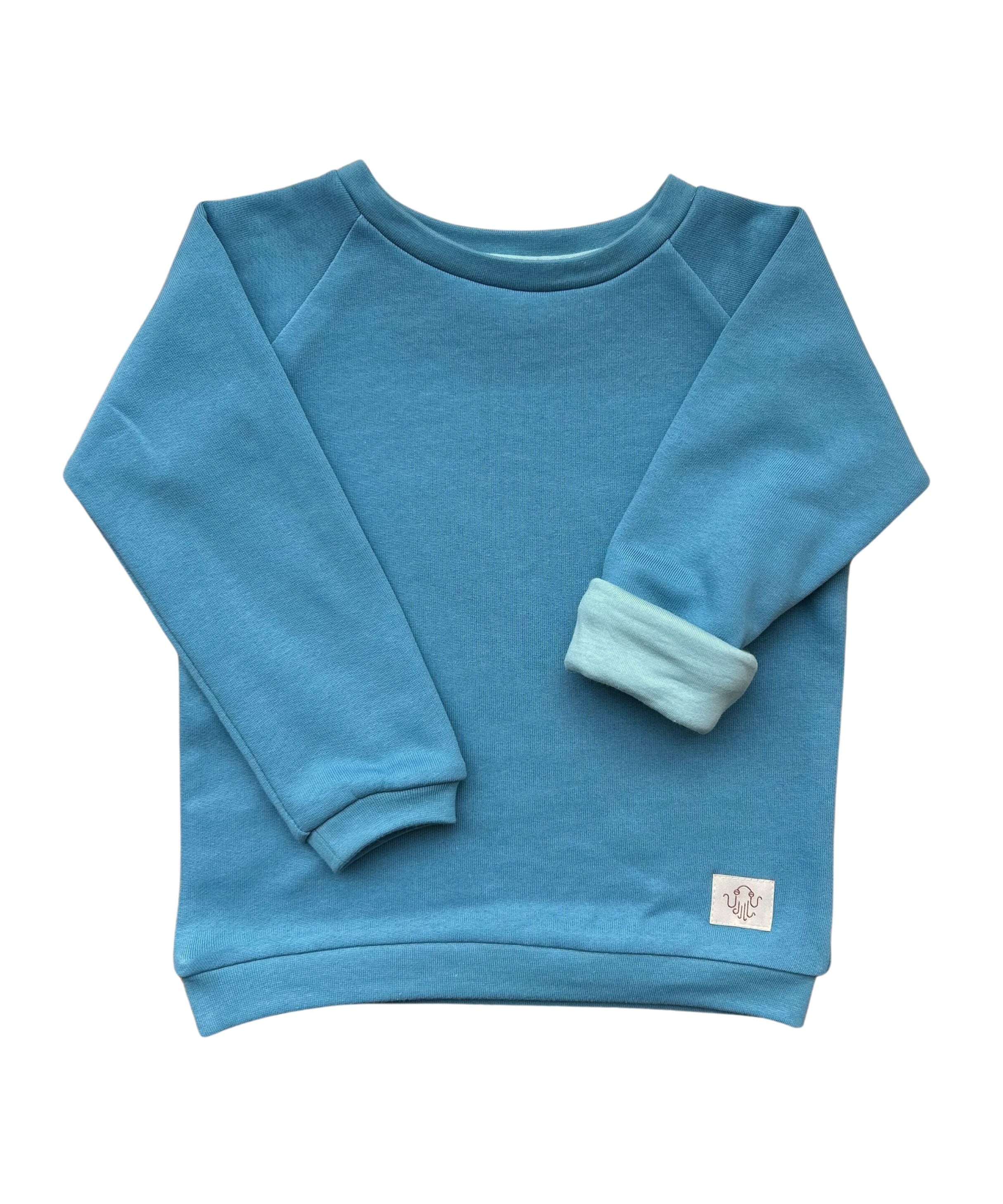Mitwachsender warmer Pullover Kinder |  Bio Baumwolle | Unifarben