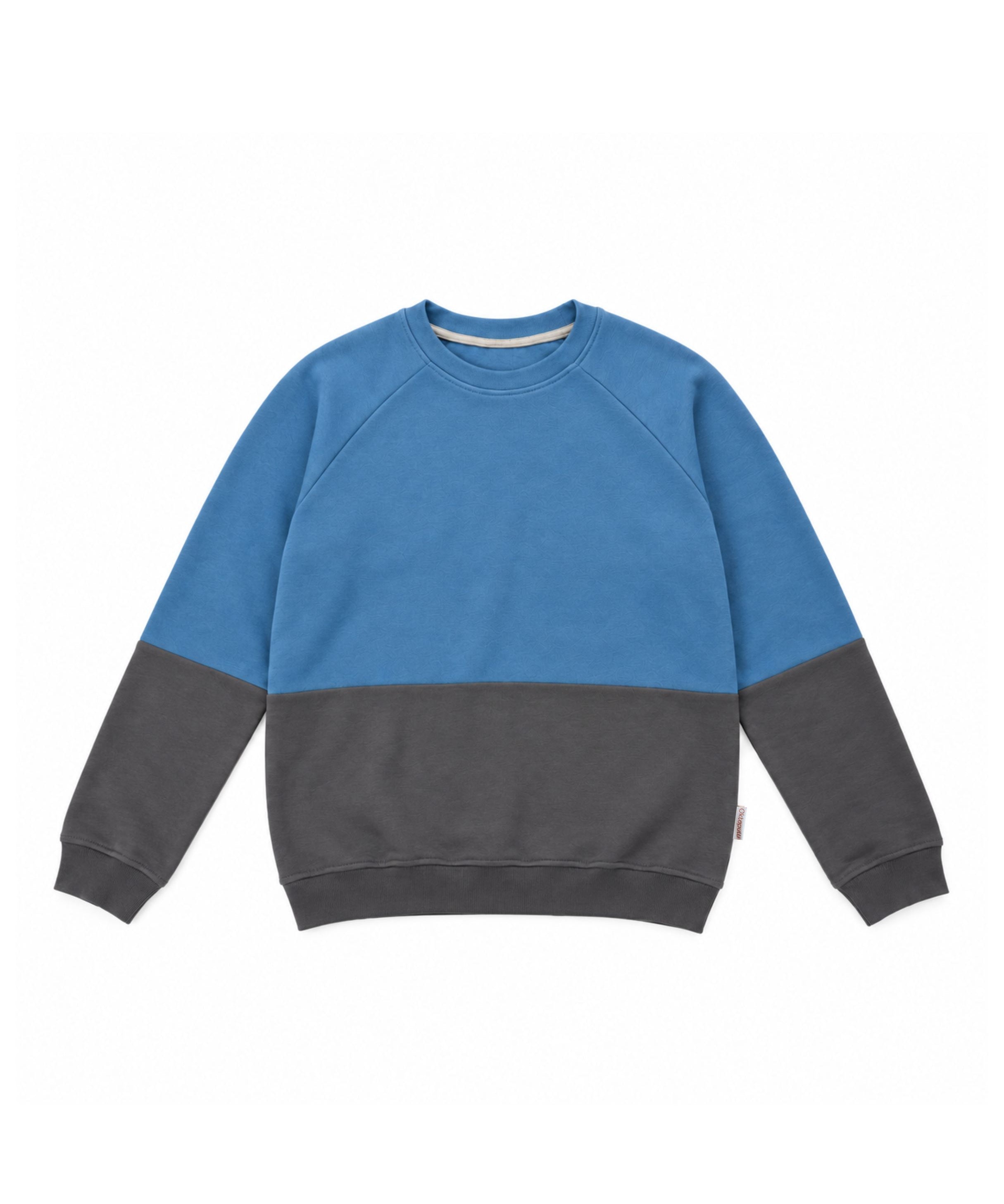 Warmer unisex Pullover aus Bio Baumwoll-Kuschelsweat | Flieder - Dunkelgrau | Ozeanblau - Dunkelgrau | Flieder - Macadamia