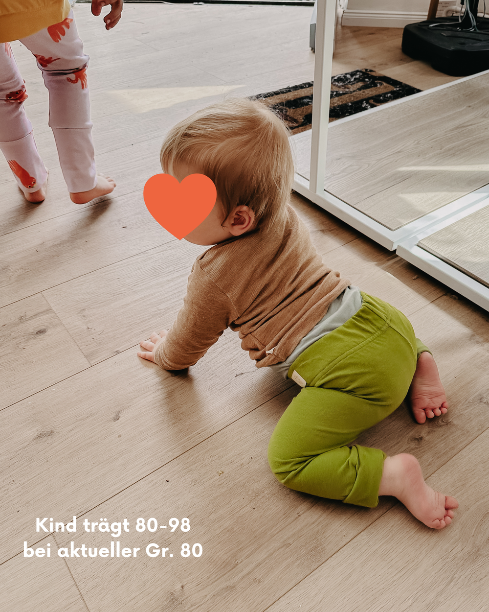 Mitwachsende Leggings Kinder aus Bio Baumwolle | optionaler Knieschutz | uni