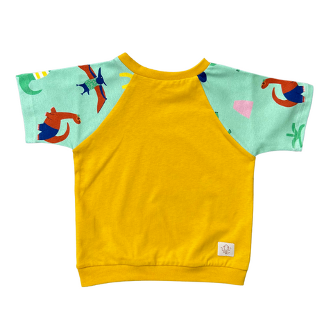 Bio Kinderkleidung I Mitwachsendes T-Shirt I Dino Party Gelb