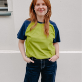 Luftig leichtes Unisex T-Shirt aus Bio Baumwoll Jersey  | Avocadogrün -  Dunkelblau