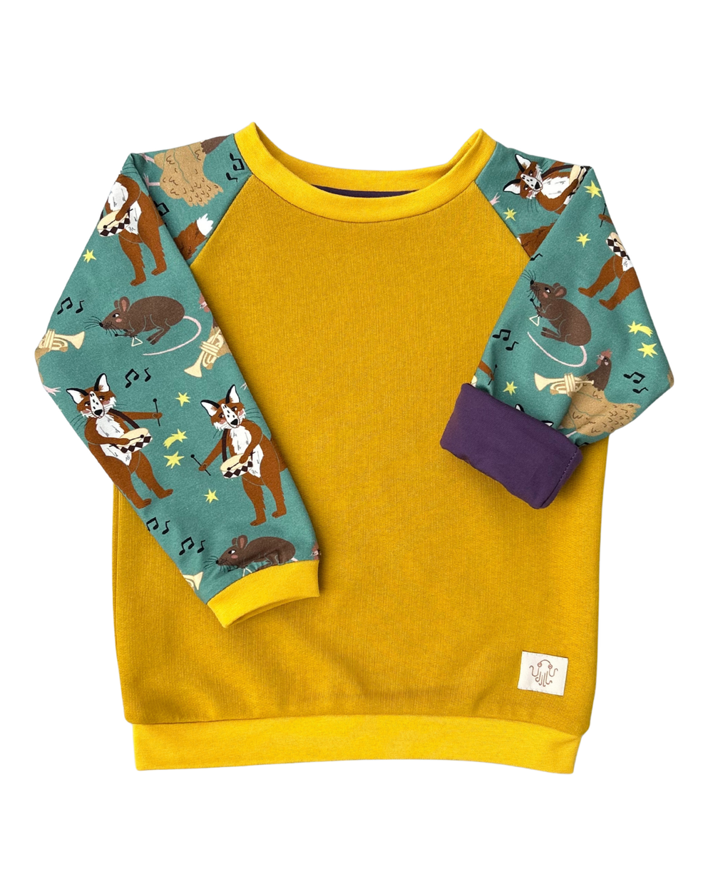 Mitwachsender warmer Pullover Kinder | Bio Baumwolle | Musiktiere 2