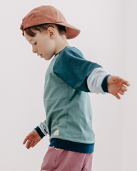 Fairtrade long-sleeved shirt | Lenis Blue Orange