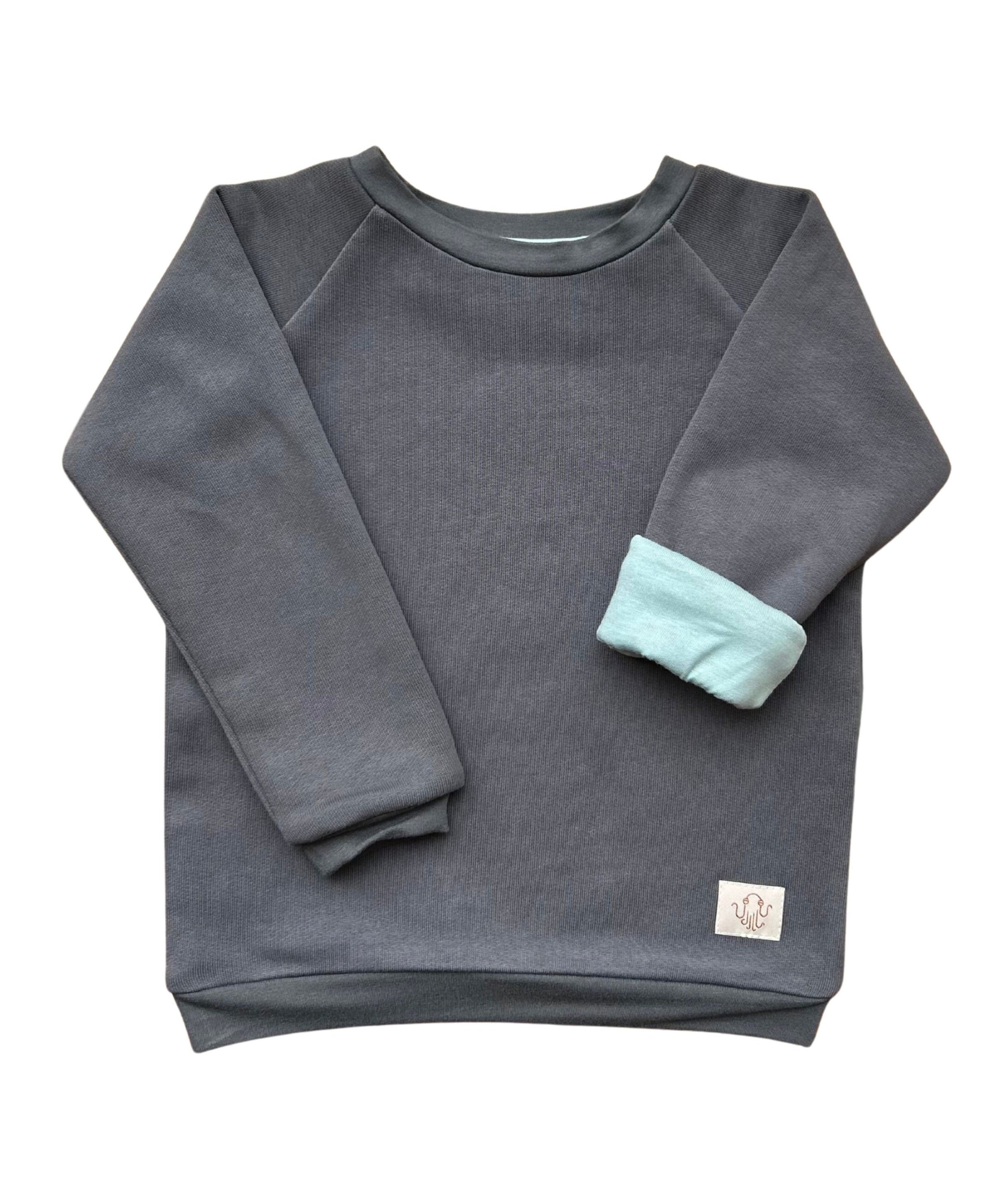 Mitwachsender warmer Pullover Kinder |  Bio Baumwolle | Unifarben