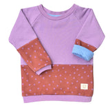Mitwachsender warmer Pullover Kinder | Bio Baumwolle | Flieder und Punkte
