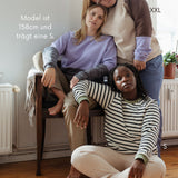 Warmer unisex Pullover aus Bio Baumwoll-Kuschelsweat | Flieder - Dunkelgrau | Ozeanblau - Dunkelgrau | Flieder - Macadamia