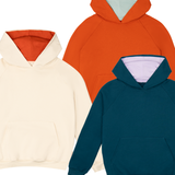 Unisex Hoodie Erwachsene aus fairer Bio Baumwolle | Creme Rostorange